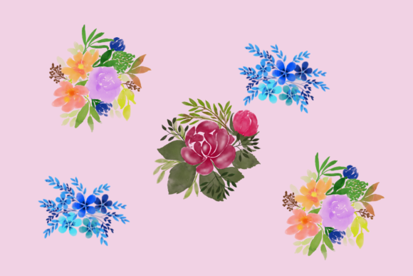 10 Flowers Watercolor Illustrations