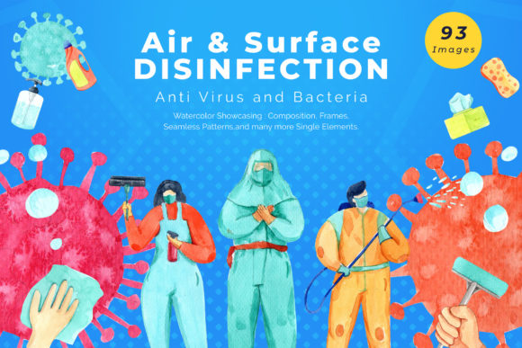 Air Surface Disinfection Watercolor: Top Illustrations