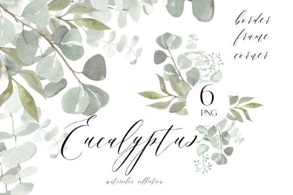 Eucalyptus Frame Png, Watercolor Leaves