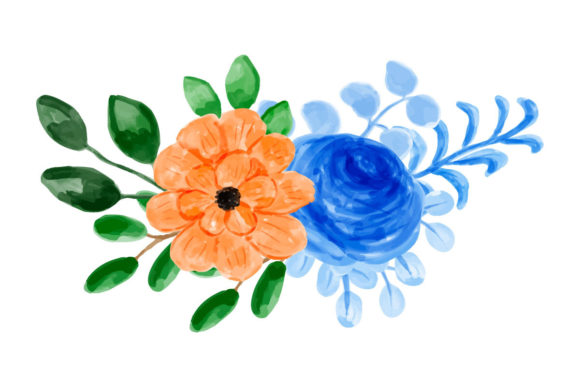 Floral Arrangement with Watercolor 3 and Illustrations