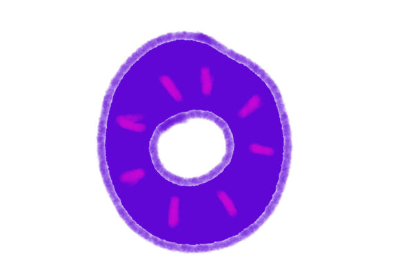Purple Donut Abstract Watercolor Illustrations