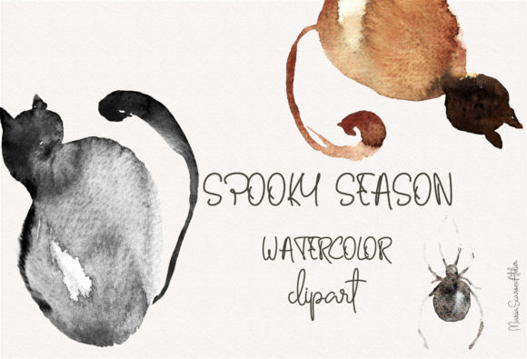 Spooky Season - Watercolor Clipart & Illustrations