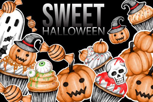 Sweet Halloween, Watercolor Illustration
