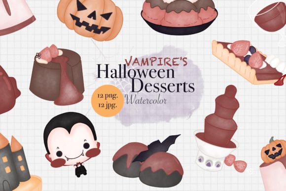 VAMPIRE'S HALLOWEEN DESSERTS Watercolor