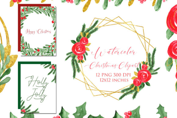 Watercolor Floral Frames Card, Illustrations